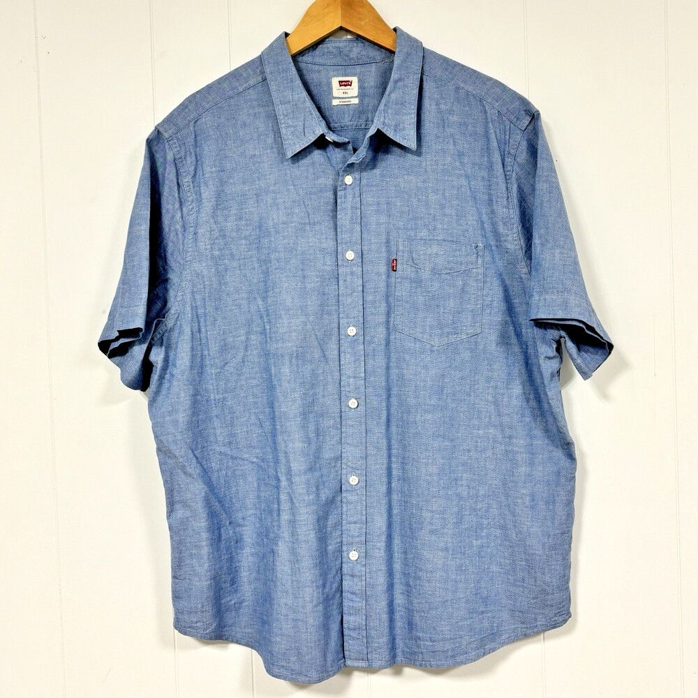 Levi’s San Francisco Cal Standard Fit Shirt Men’s XXL Blue Short Sleeve